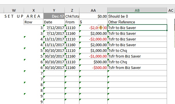 Using Advanced Filter for Bank Entries Set Up